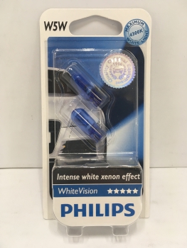 PHILIPS Standlicht Glühbirne W5W I 12V 5W - intence white xenon effect - White Vision - 4300K
